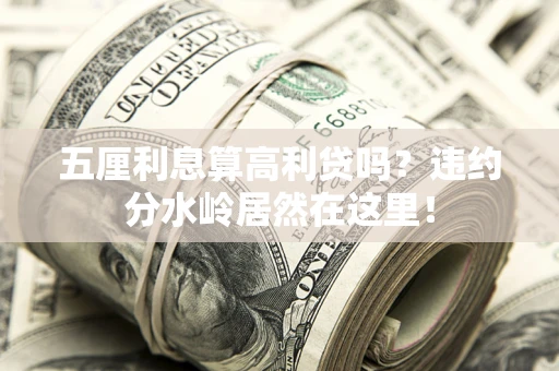 济南五厘利息算高利贷吗？违约分水岭居然在这里！