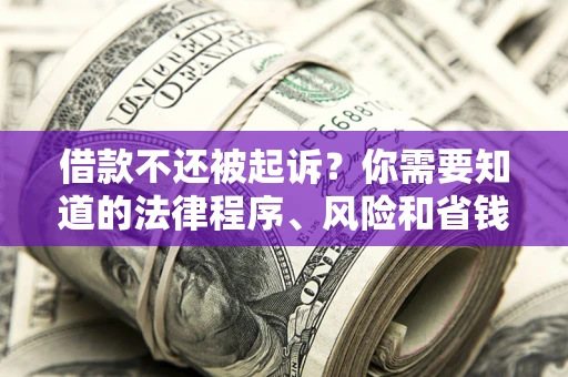 济南借款不还被起诉？你需要知道的法律程序、风险和省钱技巧