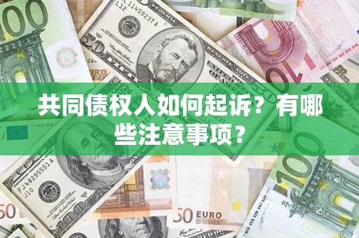 济南共同债权人如何起诉？有哪些注意事项？